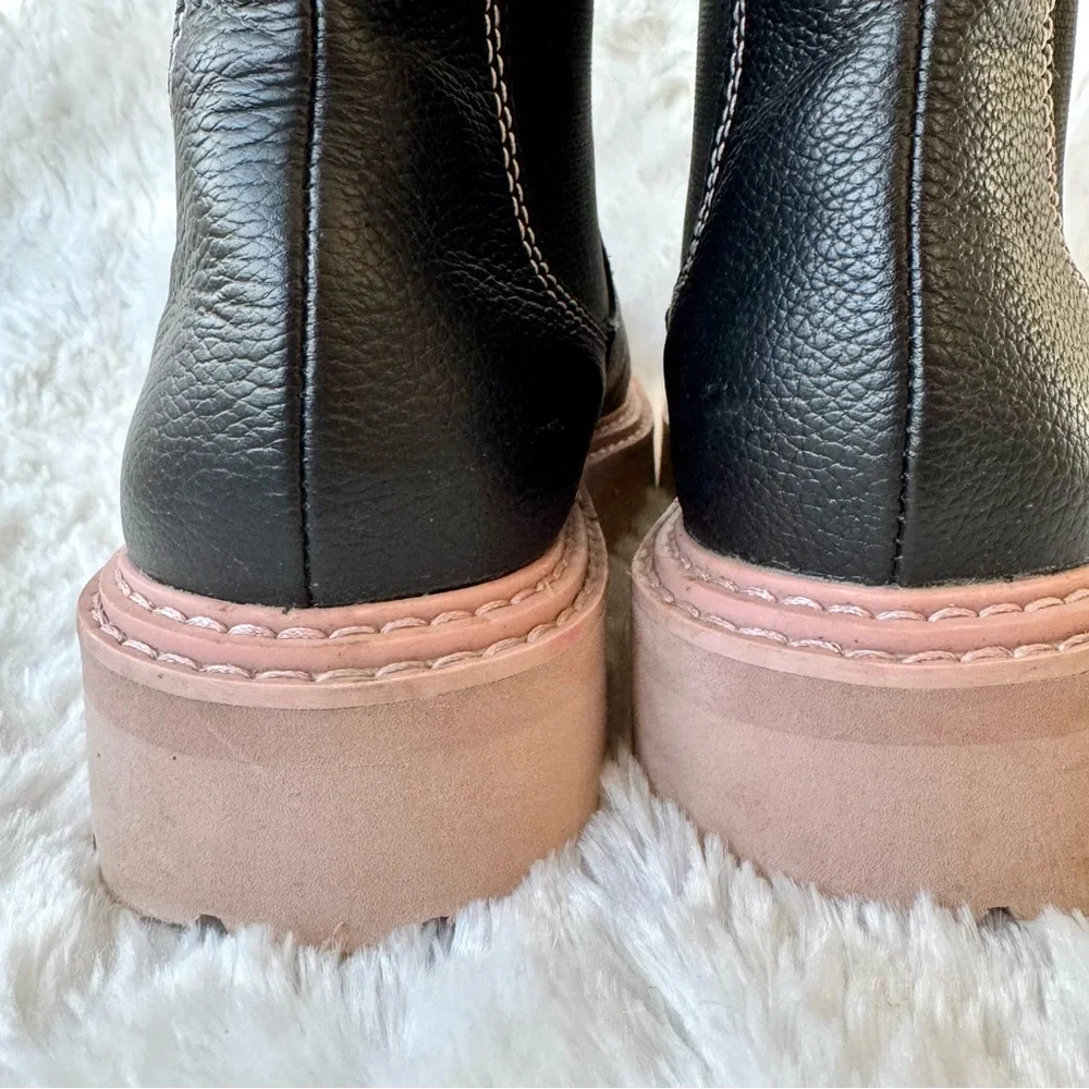 Dolce Vita Moana H20 Black Pink Leather Chelsea Waterproof Boot 7M